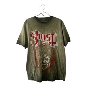 GHOST Thorny Eye Distressed Green T Shirt Swedish Heavy Metal Band Graphic Tee